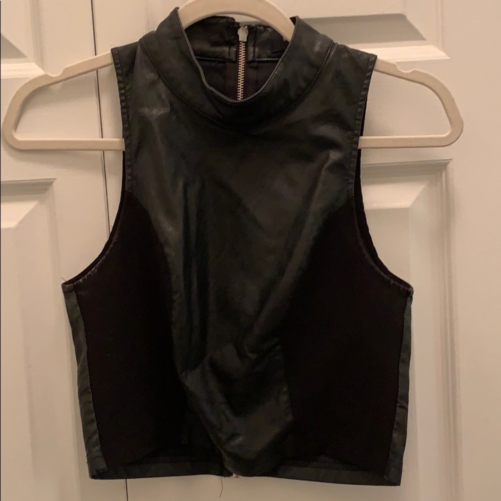 Mink Pink Leather Crop Top
